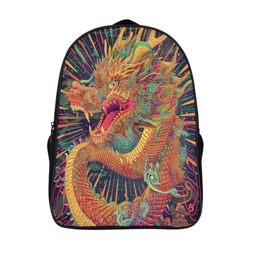 Mochilas de dragón escolares juveniles impermeables con gran capacidad 40x28x16cm