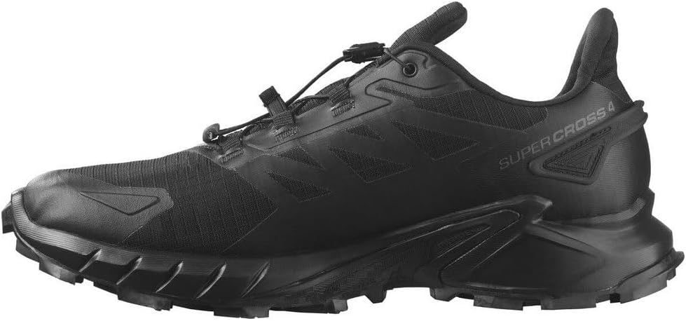 SALOMON Men's Supercross 4 GTX Running Shoe, Black/Black/Black, 9