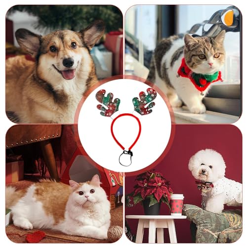 Tiara de cachorro de Natal, Tiara de chifre de cachorro, Tiara de cachorro cosplay reutilizável para