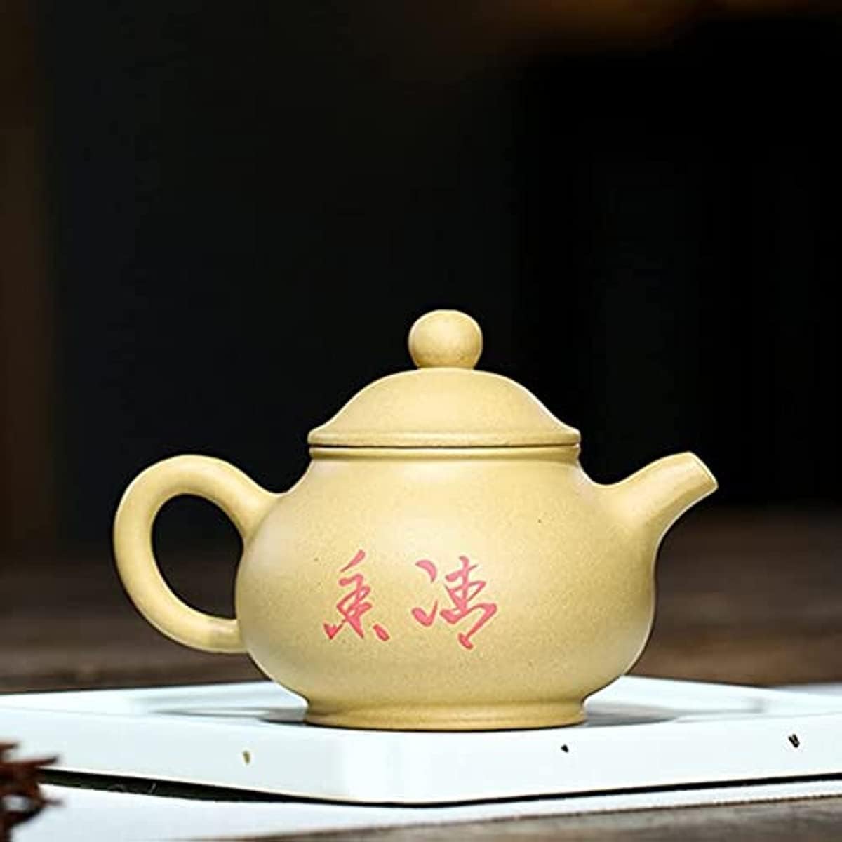 Service à thé Chinois 200 ML, théière Violette, théière en Terre Cuite avec Filtre intégré, idéale pour la Maison et Le Bureau.
