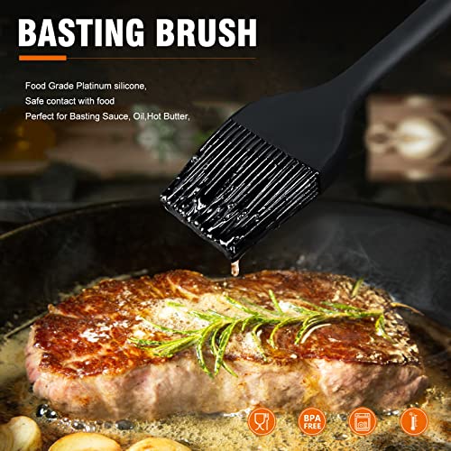 Image of Walfos Silicone Pastry Brush, Heat Resistant Basting Brush Set, Perfect for Baking,BBQ Grill,Kitchen Cooking,Strong Steel Core and One-Pieces Design,BPA Free and Dishwasher Safe (5 Pcs)