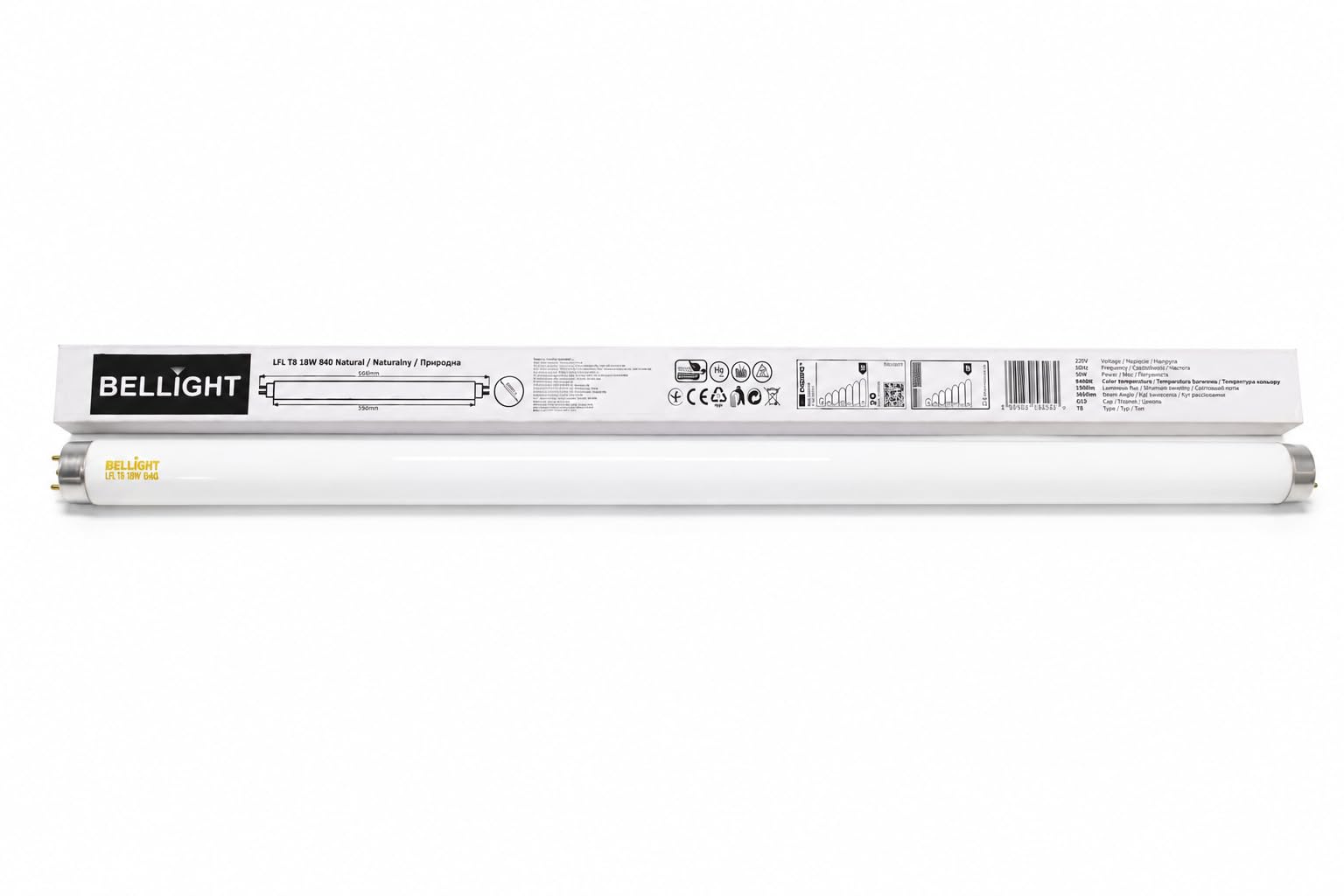 Pack 25x Tubo Fluorescente T8 18W | 4000K 840 Blanco Neutro | Casquillo G13 | 60cm Iluminación Profesional para Oficinas, Cocinas y Comercios sustituto Osram, Philips, Sylvania y otros.