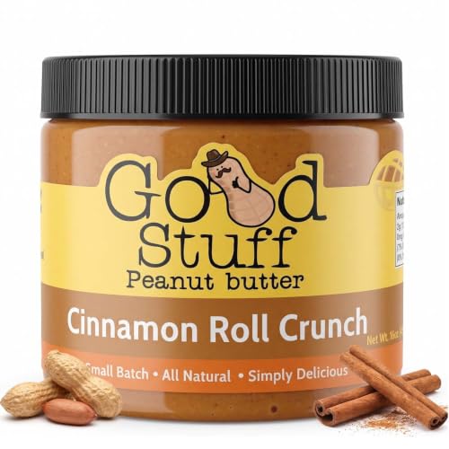 Good Stuff Peanut butter (Pack of 1 (16 0Z), Cinnamon Roll Crunch)