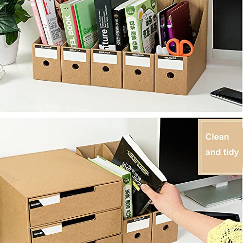 Fiyerna FY05221 Foldable Desk File Holder Organizer Sturdy Cardboard Magazine Storage Box Document Rack thumb #5