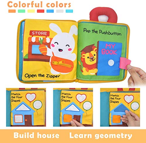 Image of PATPAT Cloth Book For Babies Infant Kids Early Development Cloth Book Learning Educational Baby Toys Soft Toys Gifts For Newborn, Yellow
