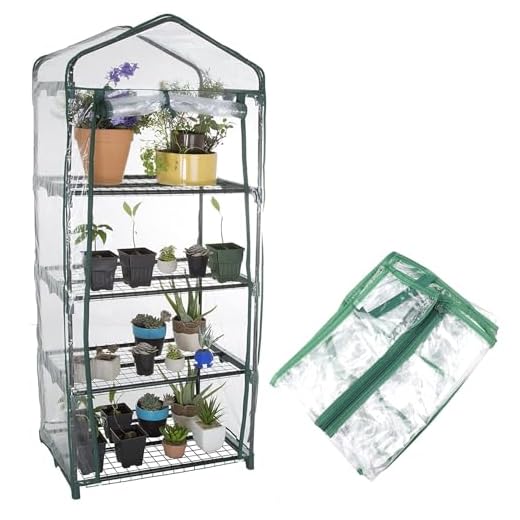 Taylor & Brown 4 Tier Greenhouse Cover Heavy Duty Replacement Spare Reinforced Growhouse Clear PVC Cover - 69x49x160cm