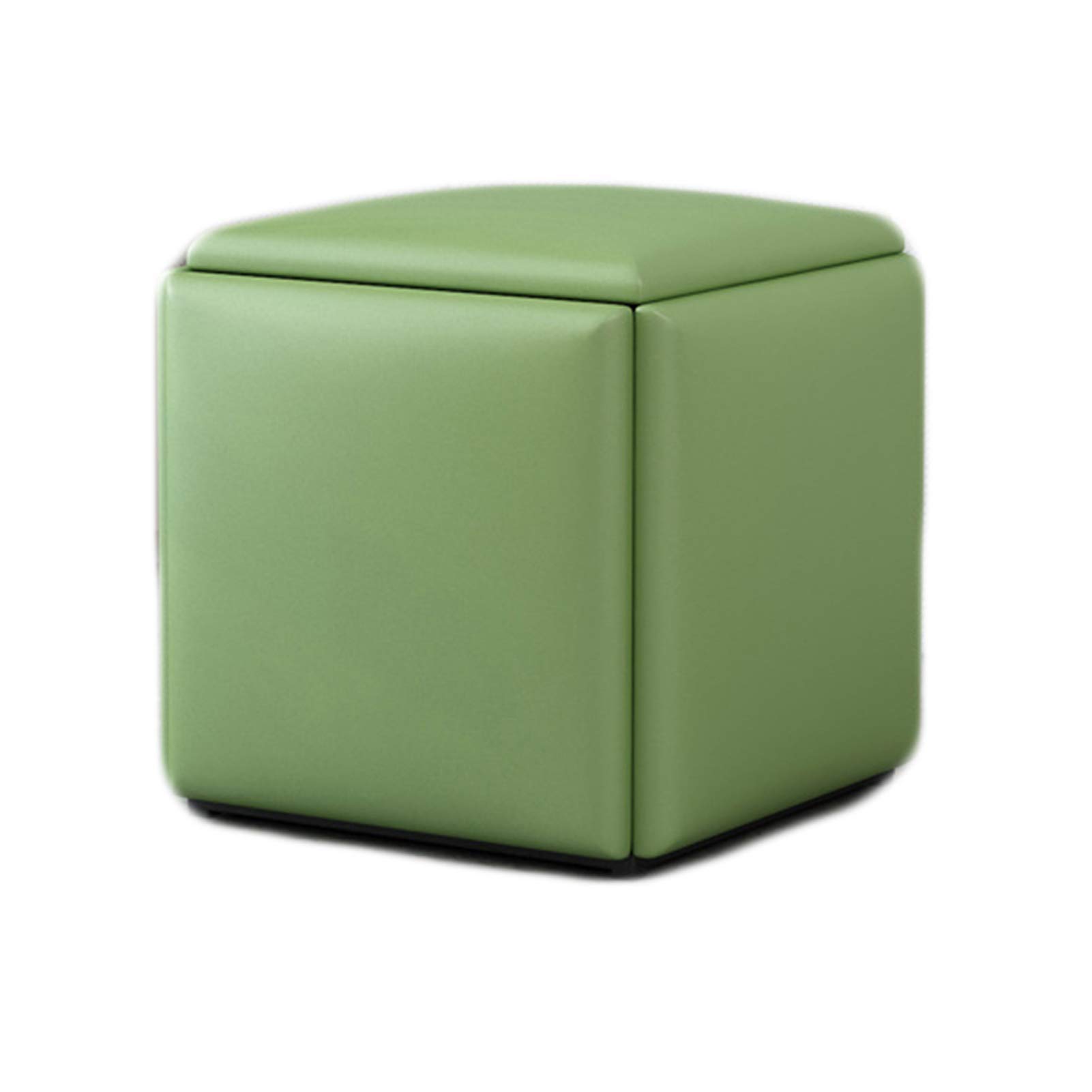 Tabouret de salon peu encombrant en cuir vert pour un intérieur ordonné