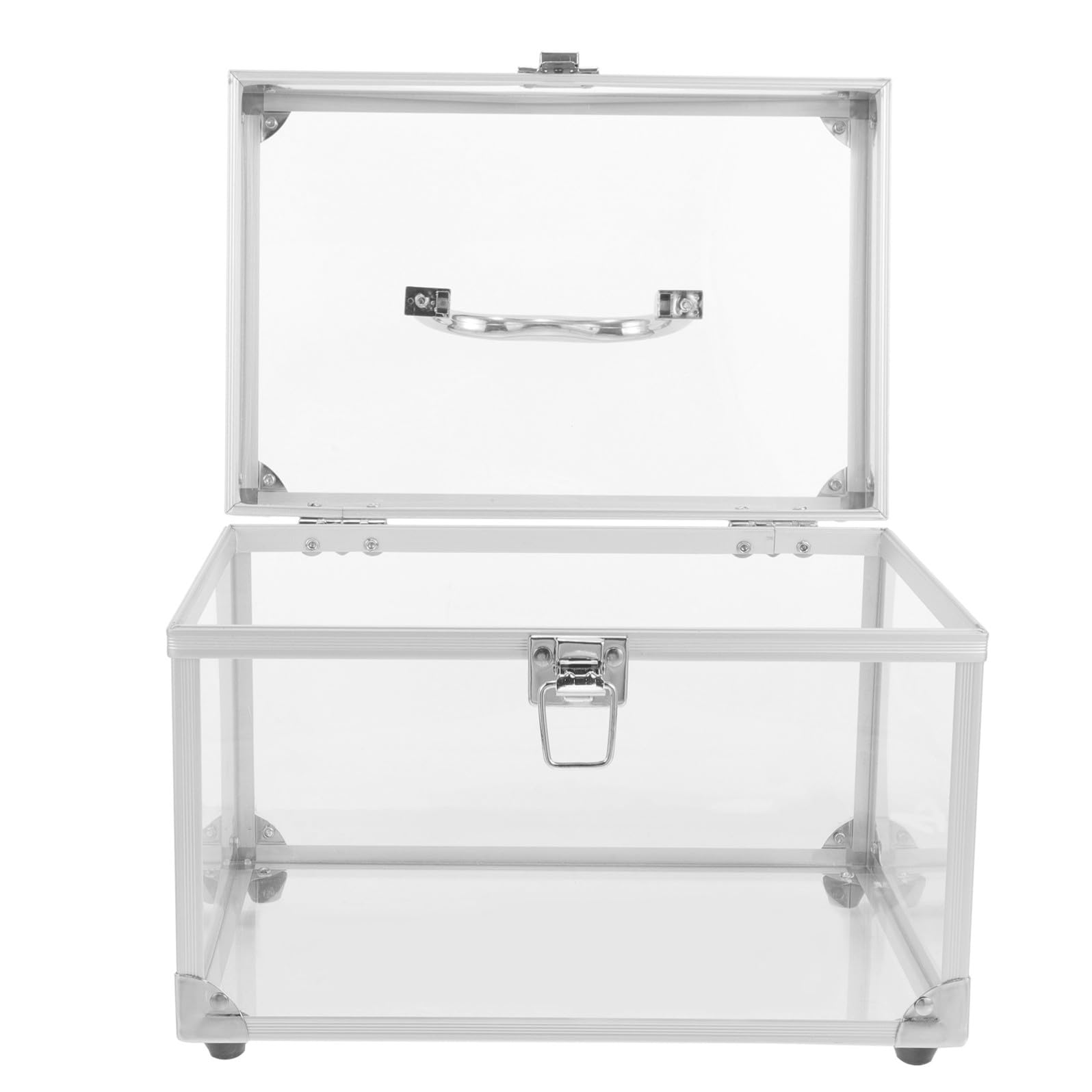 Scatola Contenitore Porta CD in Acrilico con Coperchio Argento, Organizer Salvaspazio per Dischi e Dvd, Grande Capacità per Casa e Ufficio