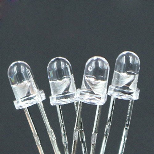 50 Pack 3mm Warm White LEDs - Ultra Bright Water Clear Round Top DIP LEDs 12,000-14,000 Mcd - View #2