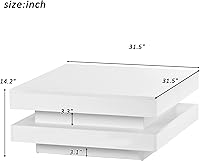 Vista 2 de Mesa de centro LED blanca moderna para sala de estar, mesa de té minimalista de alto brillo con luces LED de 16 colores enchufables, color blanco