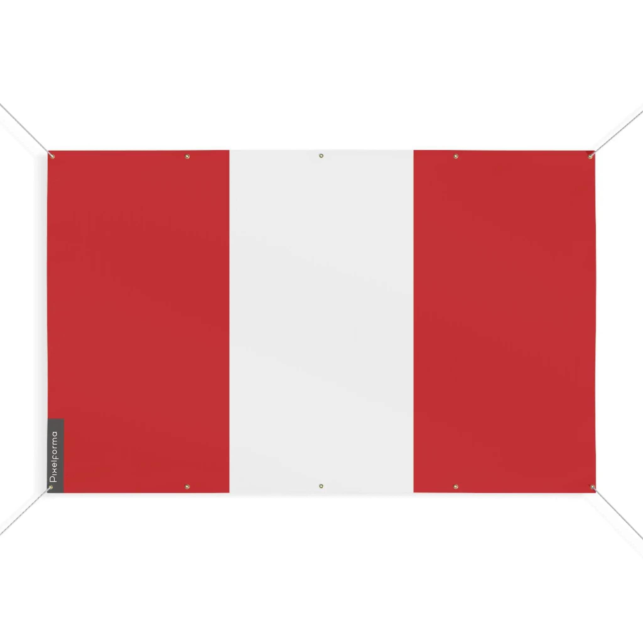 Drapeau Pérou grand format 130x195 cm avec 10 oeillets de fixation - 3