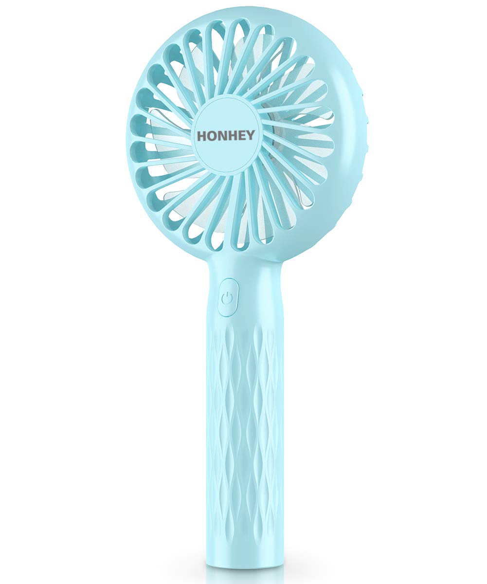 POWERbeastHandheld Fan, Mini Hand Fan USB with Rechargeable Battery Operated, 3 Adjustable Speeds, Portable Fan Personal Small Fan for Girls Women Kids Outdoor Travel Office Trip Face Eyelash (Blue)