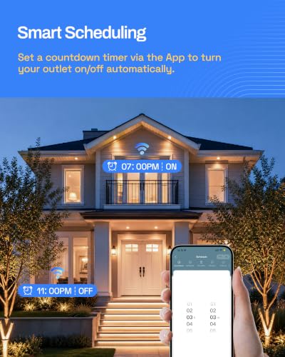 Image of HBN Rugged Outdoor Smart WiFi Plug with Timer Only for Alexa and Google Assistant 2.4GHz Network