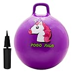 Flybar Hopper Ball for Kids, Inflatable Bouncy Ride-On Ball w/Handle for Indoor & Outdoor Active Play, Includes Pump, Jump Ball Toy for Boys & Girls, Supports Up to 185 lbs, Ages 6+, 22-Inch, Medium