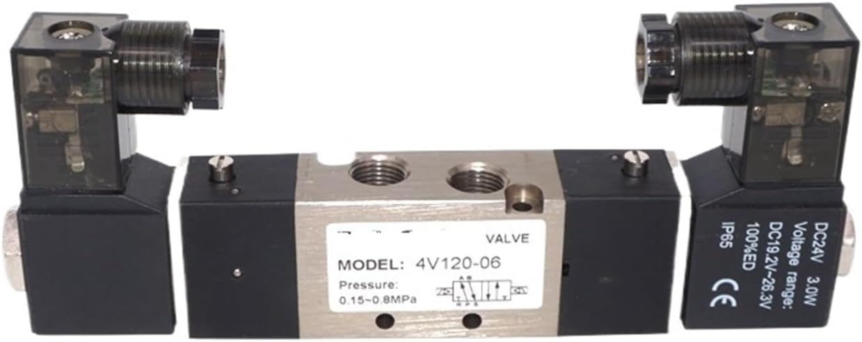 1PCS 4V120-06 1/8'' DC 24V double position 5-way air solenoid valve double coil(4V120-06 AC110V)