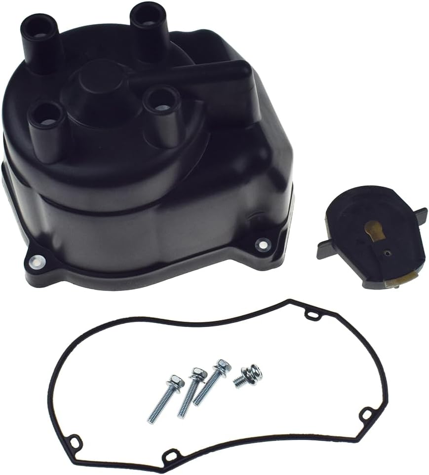 eGang Auto Distributor Cap & Rotor Kit 30102PAAA01 For Honda Accord 1998-2002 2.3L l4, Black Metal, Car