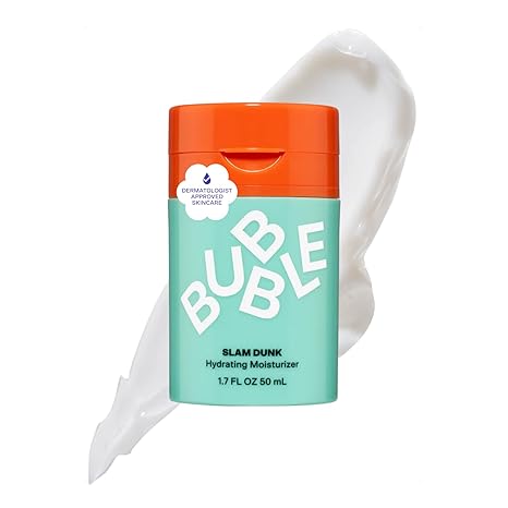 Bubble Skincare Slam Dunk Hydrating Face Moisturizer - Lightweight Face Lotion With Vitamin E + Aloe Vera - Daily Facial Moisturizer for Normal + Dry Skin - Skin Care with Blue Light Protection (50ml)