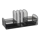 Safco Products Onyx Mesh 3 Sorter/2 Drawer Desktop Organizer 3263BL, Black Powder Coat Finish, Durable Steel Mesh Construction
