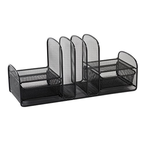 Module de classement bureau Safco 3263BL en acier noir avec 5 tiroirs horizontaux compacts