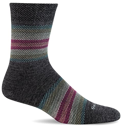Image of Sockwell Women's Blanket Twill Crew Sock, Charcoal - M /L