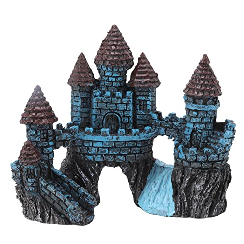 Aquarium Ornament Aquarium Decoration Stone Castle Resin Hide House Fish Tank Aquarium Accessories For Small Turtles Aquarium Castle Decoration Simulation Fish Tank Ornaments Eco Friendly Hideout