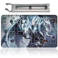 Brettspiel TCG Spielmatten + Gift Free Bag + with Card Zones,YGO Card Game Table Mat Größe 60X35CM Kompatibel Mit Trading Card Game Mat (YGO-G-9)