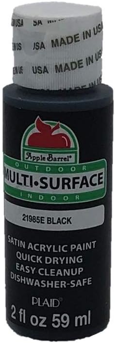 Apple Barrel Satin Acrylic Multi-Surface Paint Set - Black and White (2 Ounces Each)