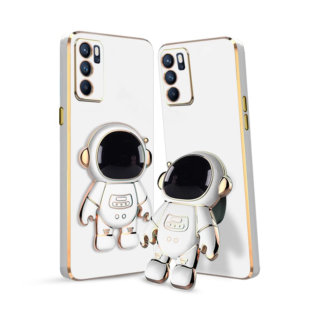 KARWAN®️ 3D Astronaut with Folding Stand Back Cover Case Compatible for Oppo Reno 6 Pro 5G | Slim electroplated case | Stand case | Soft TPU | Space Astro Theme | Camera Protection-White. (B0C243TGB1) Amazon Price History, Amazon Price Tracker