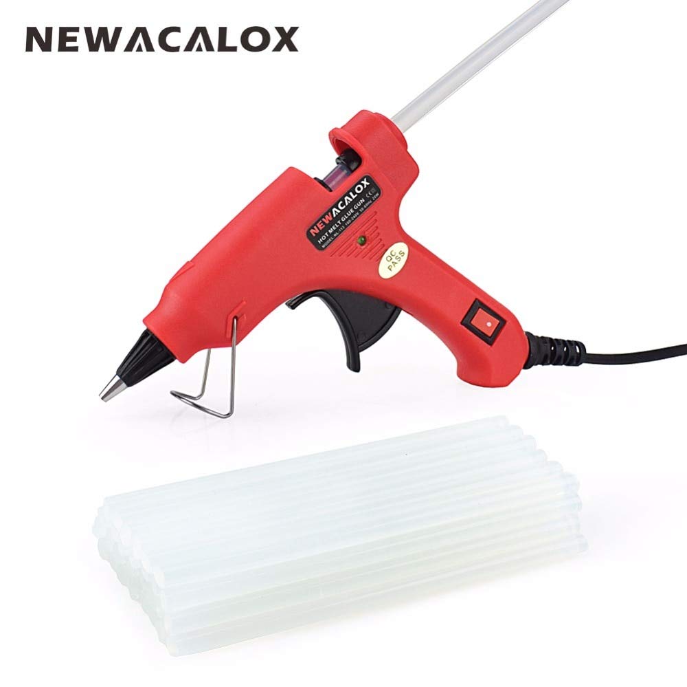 Best Quality - Glue Guns - 20W EU/US Hot Melt Glue Gun with Free 20pc 7mm Glue Stick Industrial Mini Guns Thermo Electric Heat Temperature Tool - by SINAM - 1 PCs