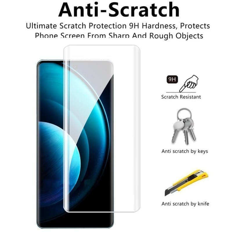 Image of Diruite Premium Tempered Glass Design for Vivo X100 5G / Vivo X100 Pro 5G Advanced Border Less Full Edge-To-Edge Protector UV Screen Protector and Easy Installation Kit-(Pack of 1)