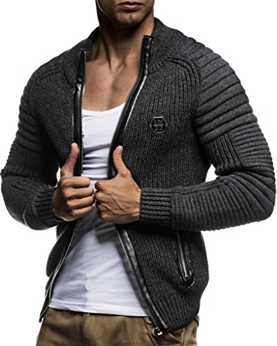 Leif Nelson Men's Zip Up Knitted Cardigan LN51753