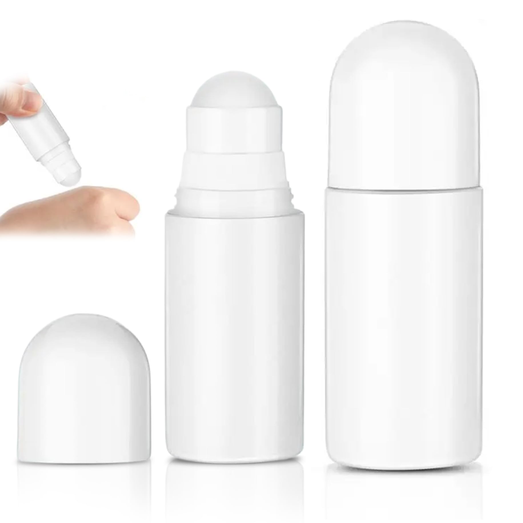 Roll sobre botellas, contenedor de bola de rodillo 2pcs 50 ml Roll en botella vacía recargable botella de rodillo 1.5x3.9in botellas de viaje portátiles para aceite esencial, perfume, protector solar