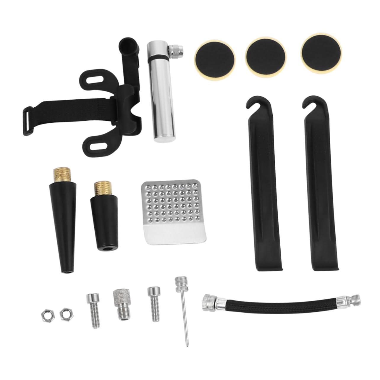 BCOATH Bike Pump Tire Repair Kit Glueless Patch Mini Aluminum Pump Cycle Accessories Supplies
