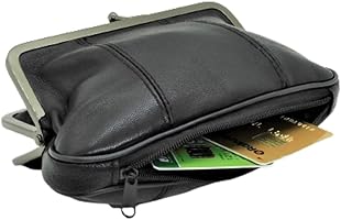 Amazon | がま口 財布 レディース 親子 がまぐち ポーチ 本革 ブラック