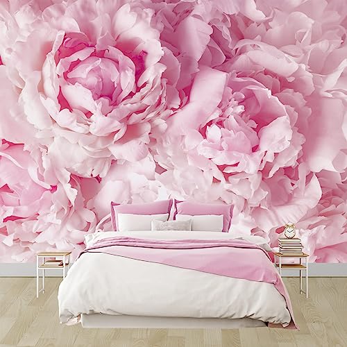 WFBHUA-Pink Floral Wallpaper Peel and Stick Peony Flower Self Adhesive