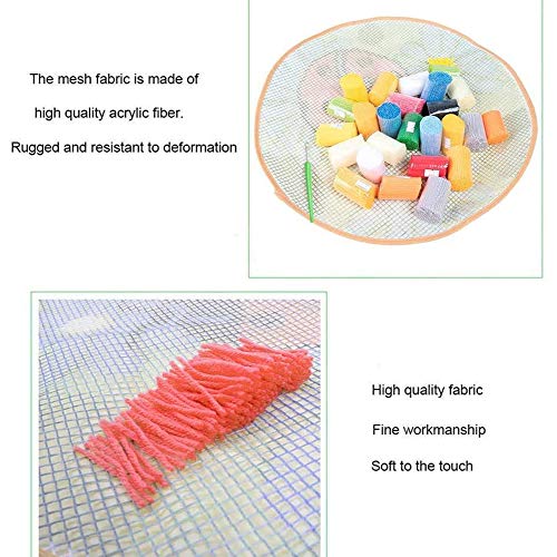 Image of ZFFLYH Latch Hook Kits Cushion Cover Throw Pillow Cover Rug Making Kits Cover Sofa Cushion Home Ornaments Crafts for Adults 17 inch X 17 inch