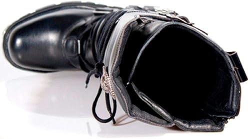 Miniatura 6 de New Rock Newrock 272 - Botas de piel con hebilla para botas góticas, color negro