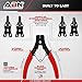 ABN Snap Ring Pliers Set – 5 Pc Interchangeable Jaw Head C Clip Pliers Set – Straight, 45, and 90 Degree Angled Jaws