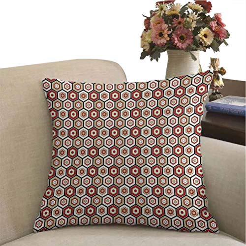 DayDayFun Pillow Case Geometric Print On Both Sides Japanese Culture Inspired Hexagonal Pattern