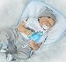 RoyalDoll Realistic Reborn Baby Dolls Boy Vinyl Silicone Baby Doll Real Life 22 Inch Handmade Newborn Baby Boy Lifelike Eyes Closed Wear Blue Dinosaur Bib