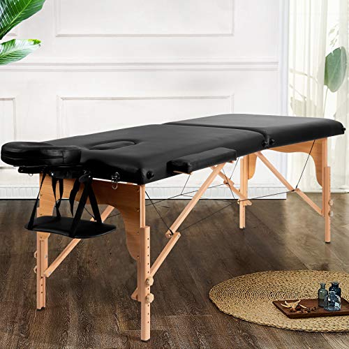 Portable-Massage-Table-Lash-Bed-84-Inch-Spa-Massage-Bed-Height-Adjustable-2-Folding-Massage-Table-Lash-Extension-Bed-Esthetician-Facial-Cradle-Salon-Bed-with-Carry-Case-Black