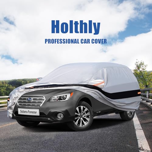 Image of 10 Layers SUV Car Cover Custom Fit for Subaru Forester (1998-2024) Waterproof All Weather for Automobiles, Outdoor Full Cover Rain Sun UV Protection.Silver