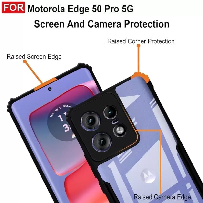 Image of AIBEX Crystal Clear Back Cover Case for Motorola Edge 60 5G / Motorola Edge 60 Fusion 5G| 360 Degree Protection | Shock Proof Design | Transparent Back