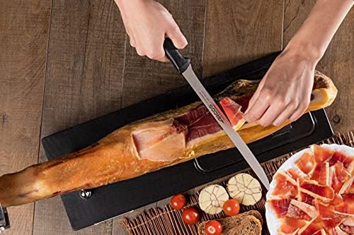 Miniatura 9 de Arcos Juego de 2 cuchillos para tallar jamón y sacapuntas de silla en acero inoxidable con mango ergonómico de polipropileno. Serie Niza. Color Negro