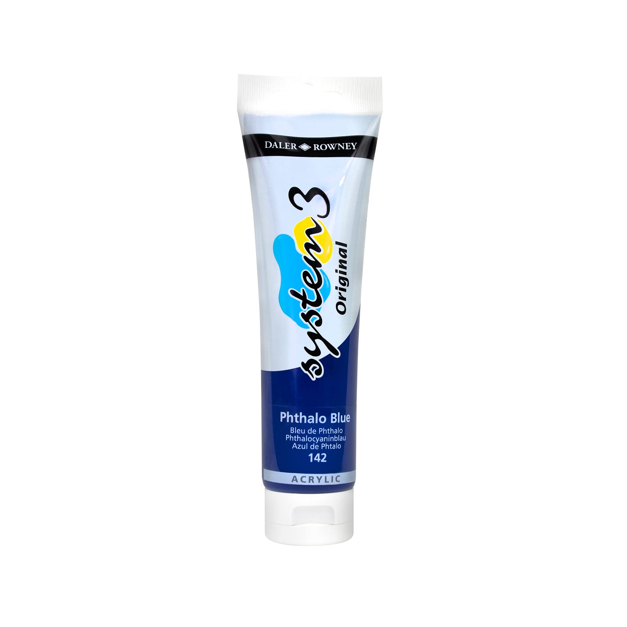 Daler-Rowney System3 Acrylic Paint, Plastic Tube, 5.07oz - 150 ml, Phthalo Blue