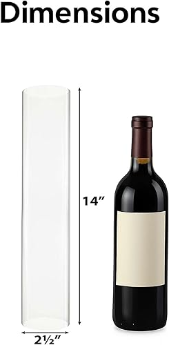 Miniatura 4 de CYS EXCEL 6 piezas (Altura 14 pulgadas de diámetro 2.5 pulgadas) de vidrio abierto para huracanes Múltiples opciones de tamaño, cubierta de tubo