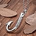 Cremation Jewelry Fish Hook Urn Necklace for Ash Holder Stainless Steel Memorial Pendant (Silver fish)