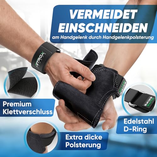Foto von NetroxSports Elite Grips Fast Zughilfen echtes Leder für Krafttraining