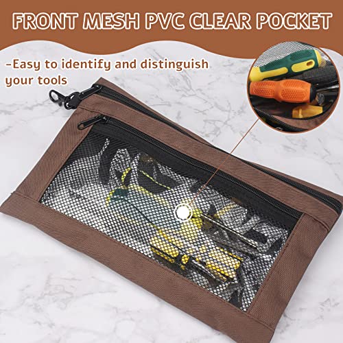Wessleco Tool Zipper Pouch, Nylon Zipper Pouch For Organizing Small Car Tool Pouch Storage(3 Pack, Brown) #TOP2