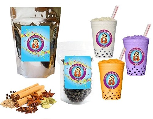 10+ Drinks Spiced Chai Boba Tea Kit: Tea Powder, Tapioca Pearls & Straws By Buddha Bubbles Boba